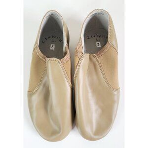 Jazz Dance Shoes Size 2 Children Tan Leather Slip-On New